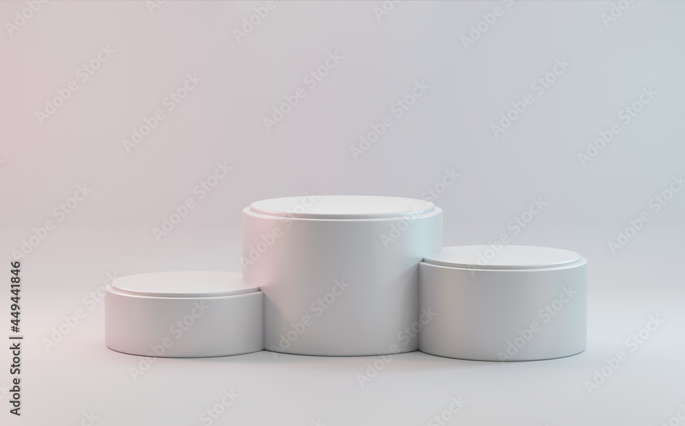 3D render, Minimal empty podium or pedestal display,Blank product shelf for presentation. 3D render, Minimal empty podium or pedestal display,Blank product shelf for presentation.
