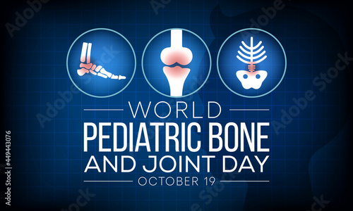 World Pediatric bone and joint day is observed every year on October 19, to spread awareness about the impact of musculoskeletal conditions in children. Vector illustration