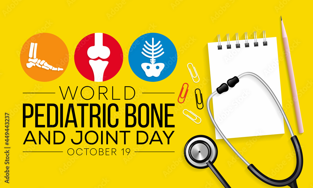 World Pediatric bone and joint day is observed every year on October 19, to spread awareness about the impact of musculoskeletal conditions in children. Vector illustration