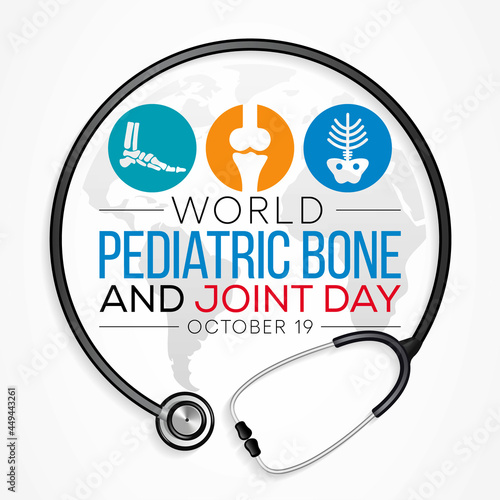 World Pediatric bone and joint day is observed every year on October 19, to spread awareness about the impact of musculoskeletal conditions in children. Vector illustration