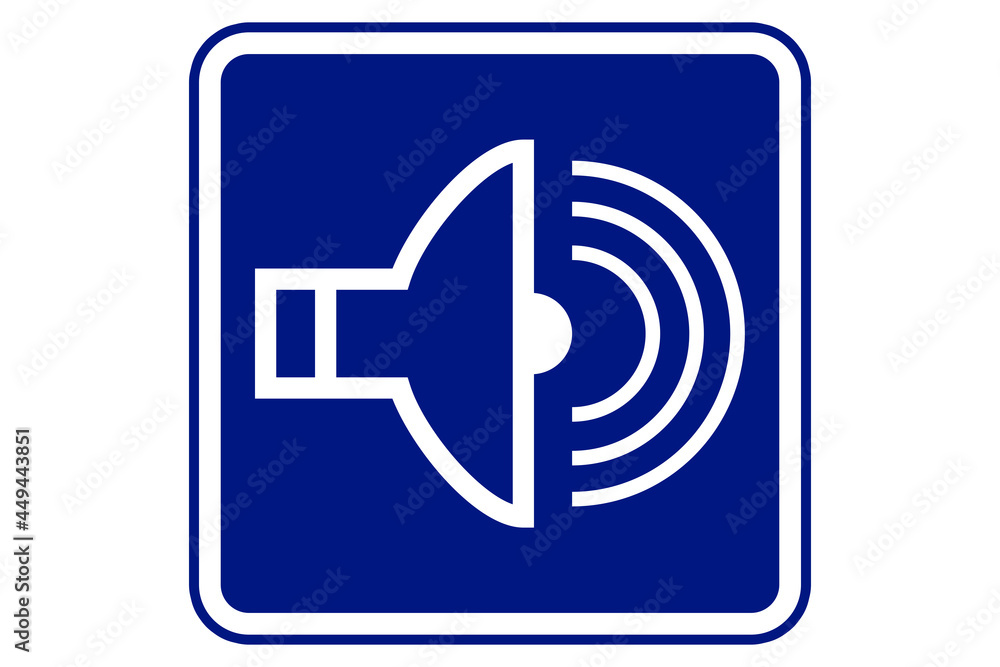 Sound symbol illustration on blue background. Sound symbol illustration on blue background.