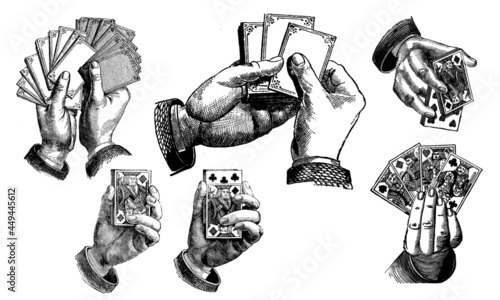 Collection of Vector Card Trick Illustrations