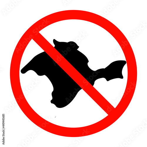 Prohibition sign on the silhouette of the Crimea peninsula for printing and laser cutting.Vector illustration.