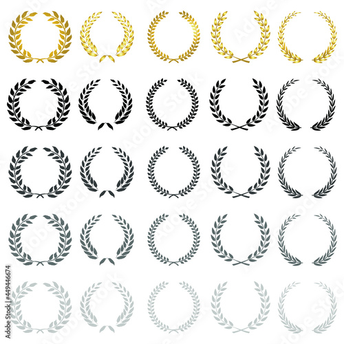 Laurel wreath gold collection vector png eps