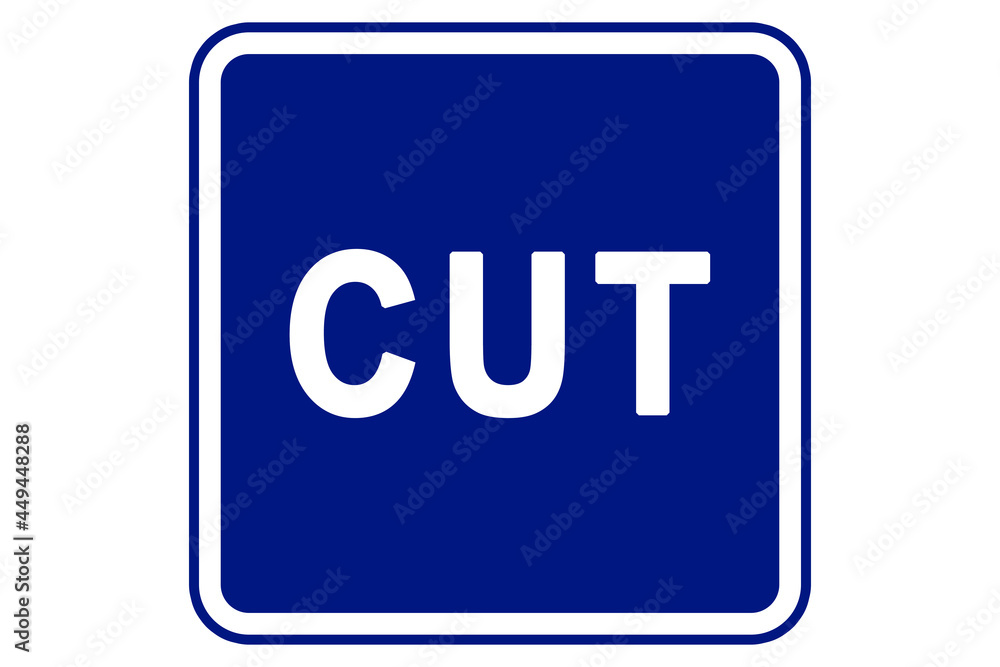 illustration the word cut on blue background illustration the word cut on blue background