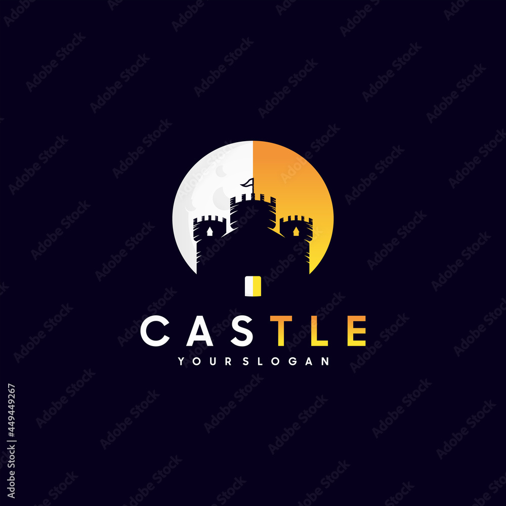 creative castle, fortress logo inspiration premium vector