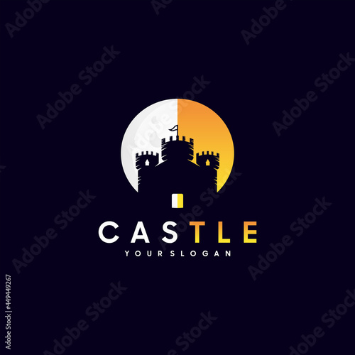 creative castle, fortress logo inspiration premium vector