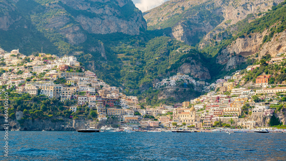 Positano's  seen from the sea, Amalfi coast Italy