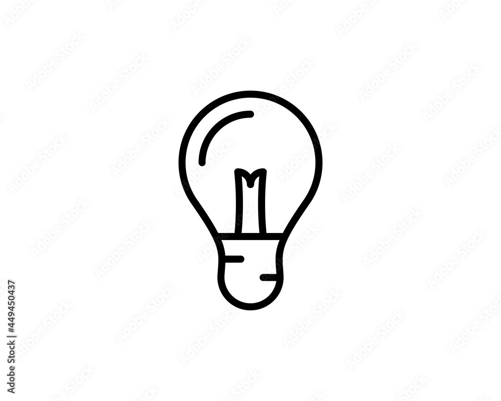 Light bulb line icon, outline vector sign, linear style pictogram isolated on white. Idea symbol, logo illustration. Editable stroke Light bulb line icon, outline vector sign, linear style pictogram isolated on white. Idea symbol, logo illustration. Editable stroke