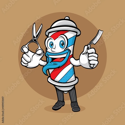 Barber Shop Pole Mascot Design