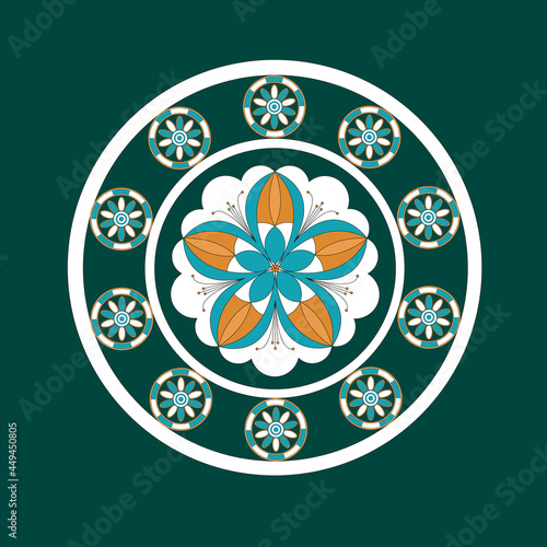Floral circular ornament