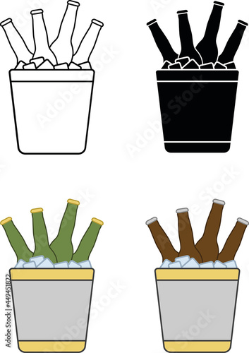 Chilled Beer Cooler Bucket - Clipart Set