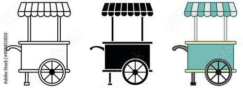 Cute Ice Cream or Market Cart - Clipart Set photo