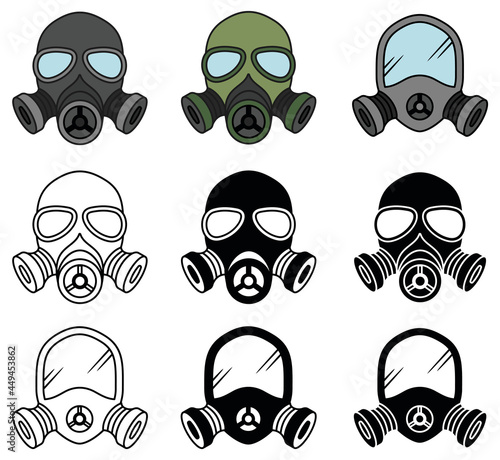 Gas Mask Clipart Set
