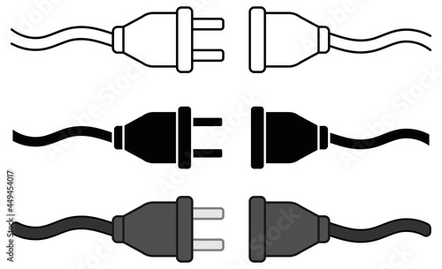 Electrical Plug and Receptacle Clipart Set