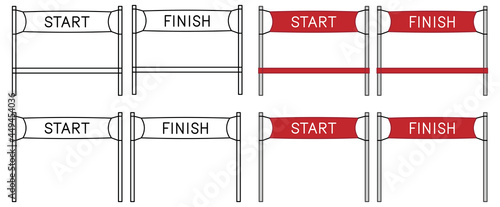 Start and Finish line Banner for Race - Clipart Set