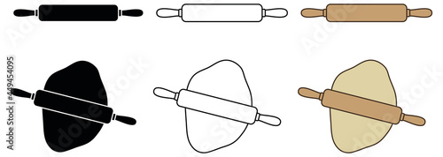 Rolling Pin Baking Clipart Set