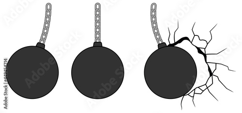 Wrecking Ball Clipart Set - Colored