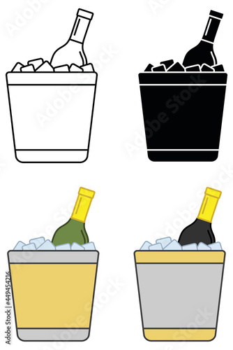 Chilled Wine Bucket Clipart Set