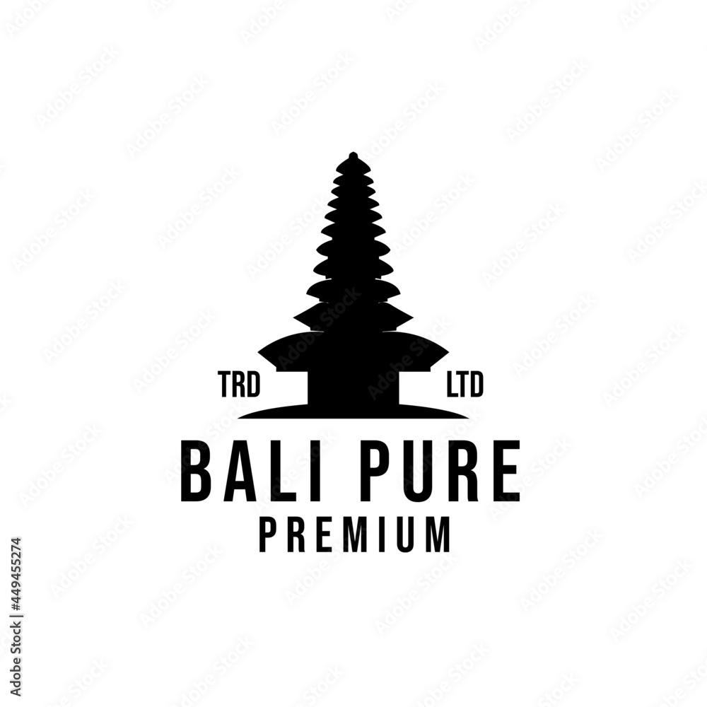 Bali pure temple religion black design icon