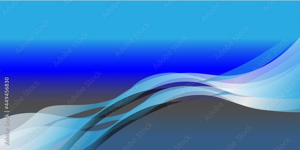 Obraz premium Stylish blue wavy pattern design wave background
