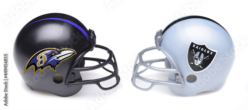 IRVINE, CALIFORNIA - 24 JUNE 2021: Football Helmets of the Seattle Seahawks  and the Indianapolis Colts, Week One Opponents in the Editorial Image -  Image of mini, indianapolis: 226568650