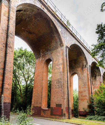 The Dollis Brook Viaduct, also known as Mill Hill Viaduct. Built in early 1860s . It carries the London northern to Mill East central from Finchley Central. It is 60 feet tall and has 13 arches.  photo