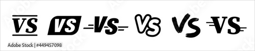 Set of VS versus letters icons set. Versus battle elements. VS letters symbols. Battle, confrontation, together, standoff, versus, match, game, final fighting. Vector illustration.