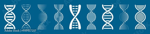 Set of DNA or Chromosome icons set. Vector illustration.