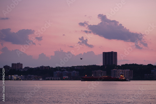 sunset over the city