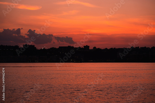 sunset over the river