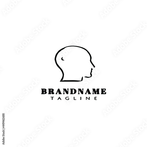 head human logo icon cartoon design template vector illustration