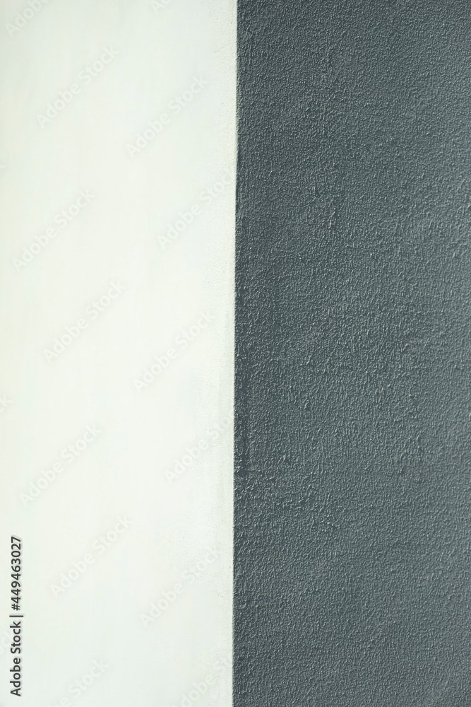 Fototapeta premium Wall texture. The ratio of white and gray. Shadow on the white wall.