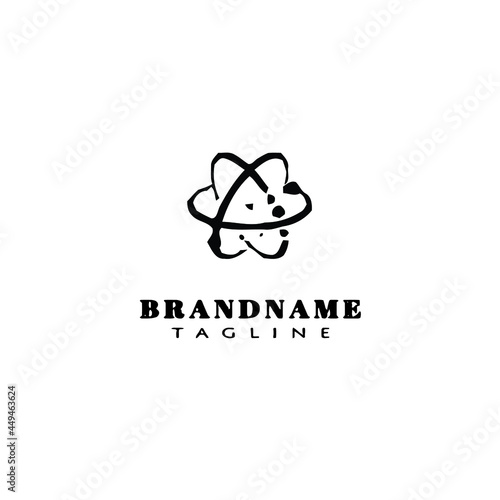 dynamic atom molecule science logo icon cartoon concept template vector illustration © darul