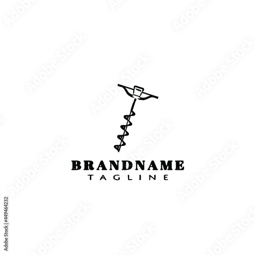 simple auger cartoon logo design icon template vector illustration