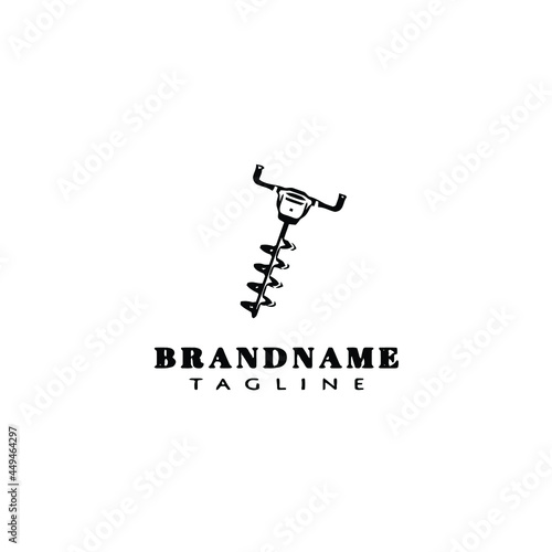 auger cartoon logo design icon template vector flat