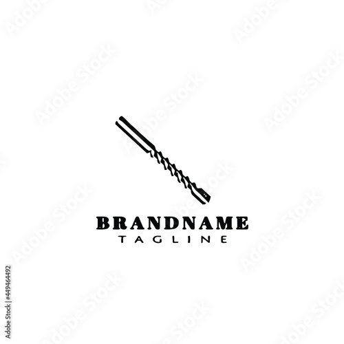 auger cartoon logo design icon simple vector illustration