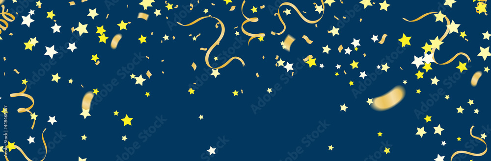 Naklejka premium Holiday and confetti flying on background, template typography for greeting card, festive poster illustration , etc