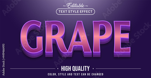 Editable text style effect - Purple Grape text style theme.