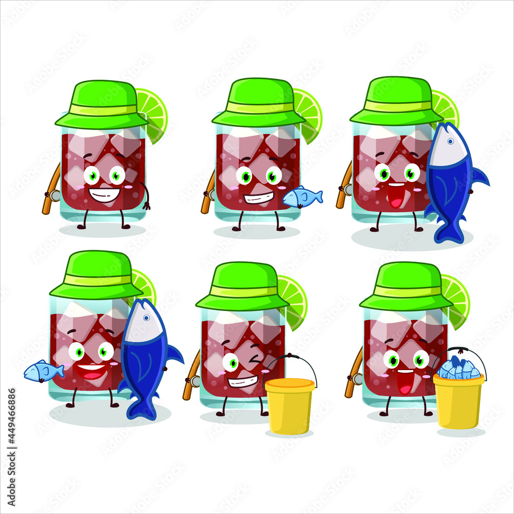 A fisherman sazerac cartoon picture catch a big fish. Vector illustration A fisherman sazerac cartoon picture catch a big fish. Vector illustration