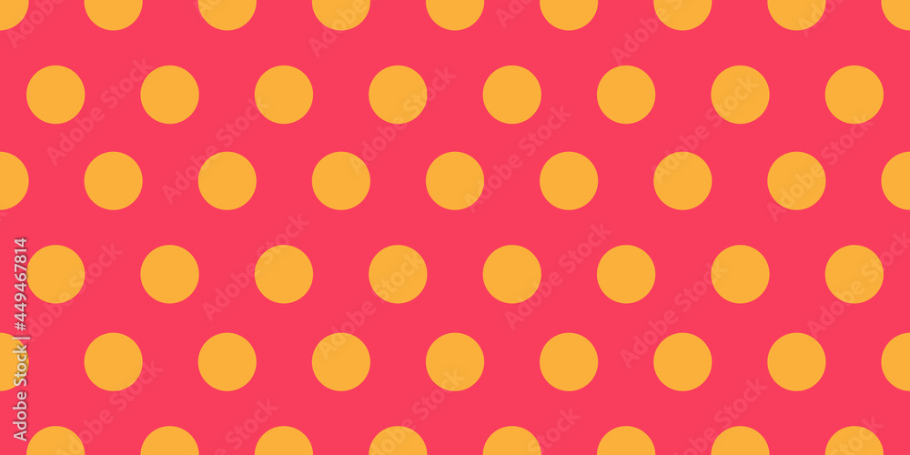seamless pattern yellow red polka dot circle on dark background. Modern style dot texture. Trendy print. Swatches. For printing, wrapping paper, wallpaper, textile, fabric seamless pattern yellow red polka dot circle on dark background. Modern style dot texture. Trendy print. Swatches. For printing, wrapping paper, wallpaper, textile, fabric