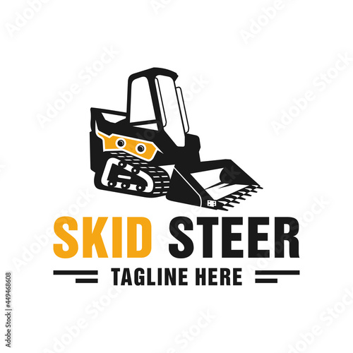 skid steer heavy equipment illustration logo photo