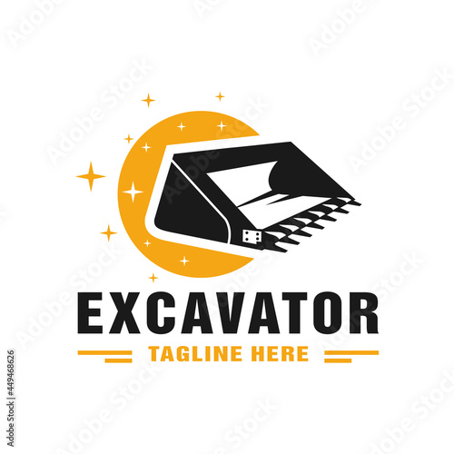 heavy equipment bucket illustration logo