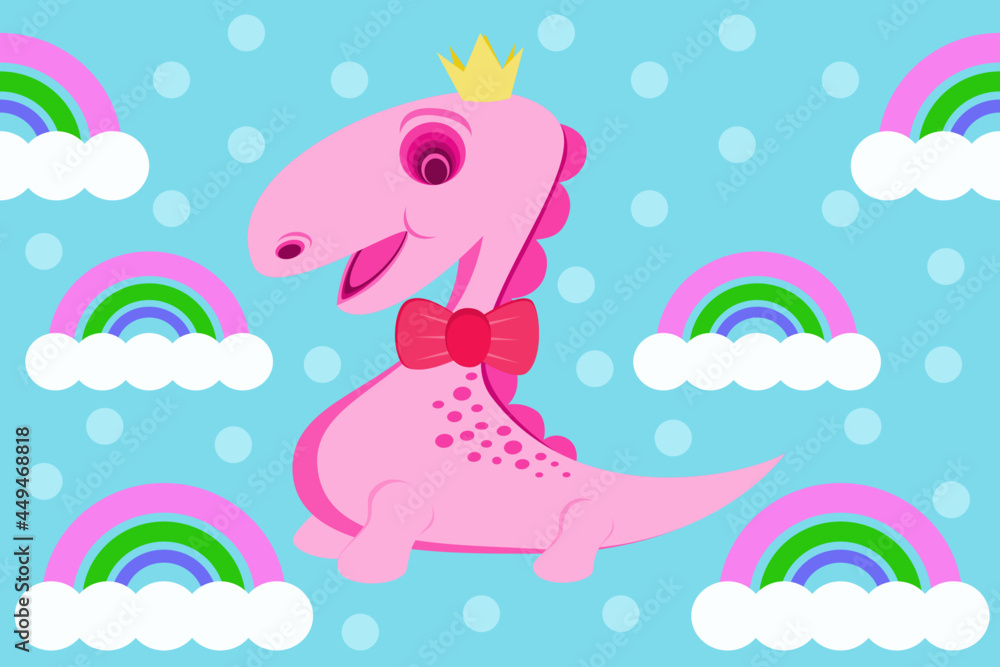 Dinosaur with rainbow Dinosaur with rainbow