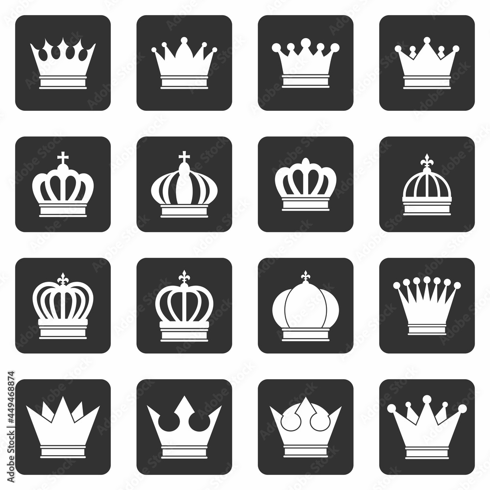 crown icon set vector sign symbol crown icon set vector sign symbol