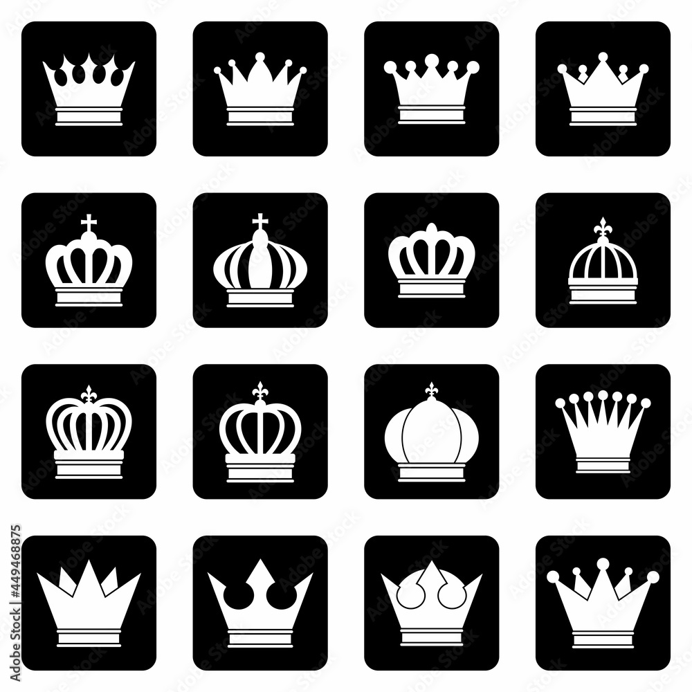 crown icon set vector sign symbol crown icon set vector sign symbol