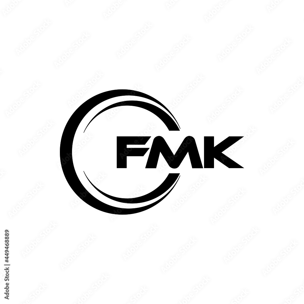 FMK letter logo design with white background in illustrator, vector