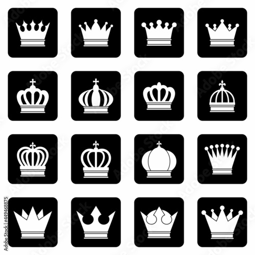 crown icon set vector sign symbol