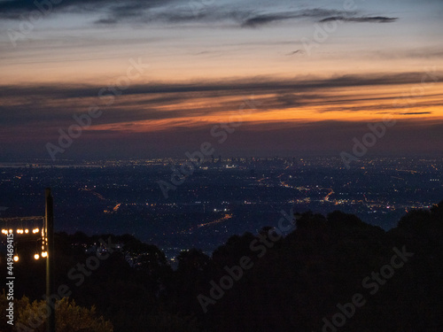 sunset over the city