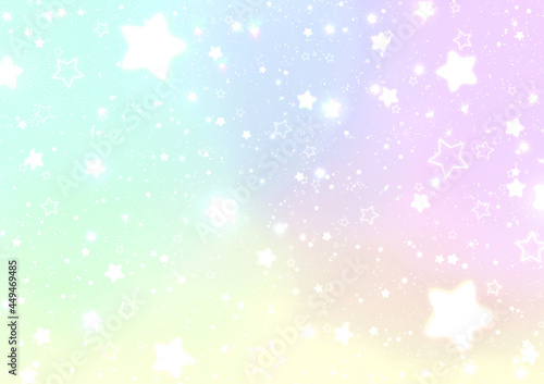 星が可愛いファンタジーなレインボー背景